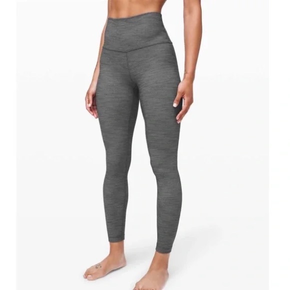 Lululemon Align Pant 25 inch inseam. Size 4. Color: heather grey textured knit - Picture 2 of 6